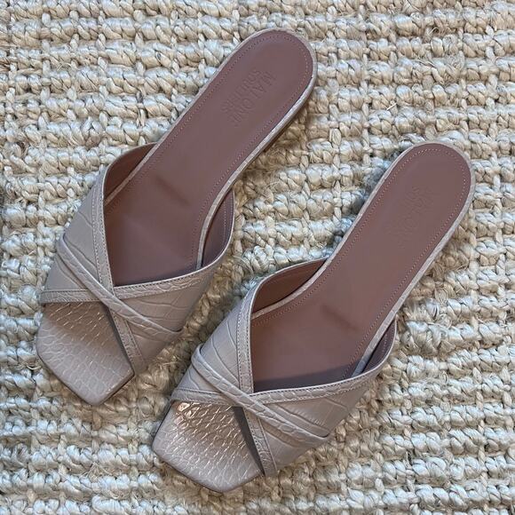 MALONE SOULIERS  perla croc embossed slide sandals Sz 41/US 11 - Picture 1 of 5